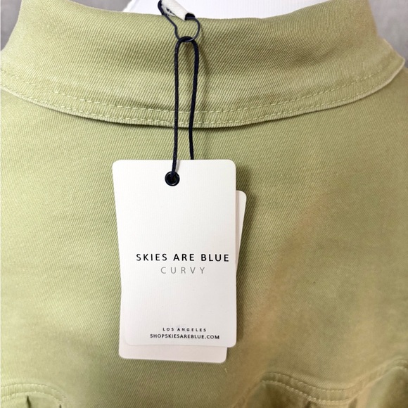 Skies Are Blue Light Green Jean Jacket, Size: 1X, NWT - Picture 4 of 6